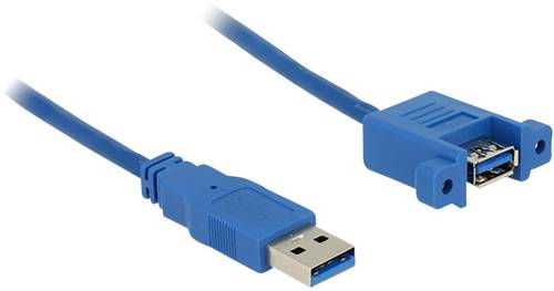 Delock USB-Kabel USB 3.2 Gen1 (USB 3.0 / USB 3.1 Gen1) USB-A Stecker, USB-A Buchse 1.00m Blau 85112 von Delock
