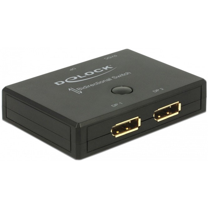 DisplayPort 2 - 1 Umschalter bidirektional 4K 60 Hz, DisplayPort Switch von Delock