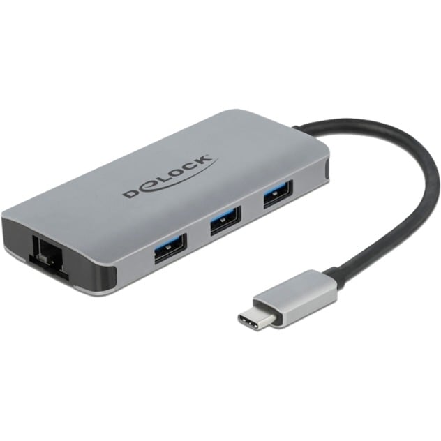 USB 3.2 Gen 1 Hub mit 4 Ports und Gigabit LAN und PD, Dockingstation von Delock