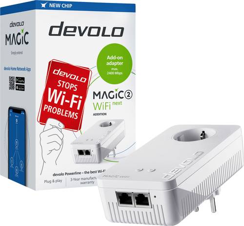Devolo Magic 2 WiFi next Powerline WLAN Erweiterungsadapter 8610 DE, AT, NL, EU Powerline, WLAN 2400 von Devolo