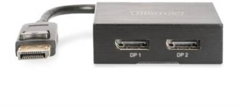 Digitus DS-45404 2 Port DisplayPort-Splitter Metallgehäuse, Ultra HD-fähig, mit Aluminiumgehäuse von Digitus