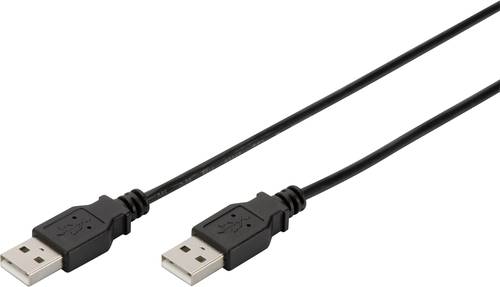 Digitus USB-Kabel USB 2.0 USB-A Stecker, USB-A Stecker 1.00m Schwarz AK-300101-010-S von Digitus