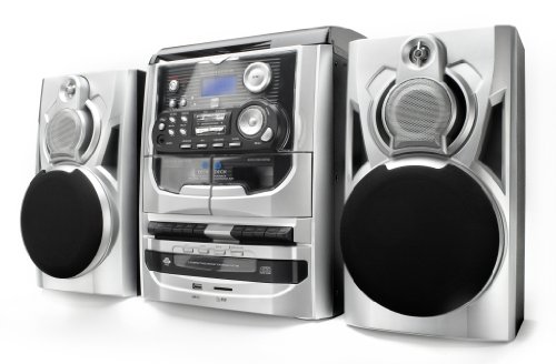 Dual MP 301 Mini-Stereo-System (100W, 3-fach CD-Wechsler, Doppel-Kassettendeck, Plattenspieler, MP3, RDS-Radio, 2-Wege Lautsprecher, USB) von Dual