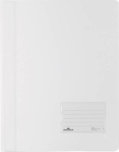 Durable DURALUX 268002 Schnellhefter Weiß DIN A4+ Beschriftungsfenster (90 x 57 mm), Einreißschutz von Durable