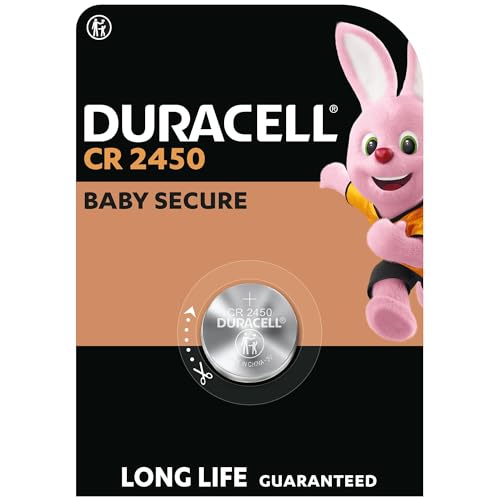 Duracell CR2450 Knopfzellen (1 Stück), CR 2450 Lithium-Knopfzellen 3 V von Duracell