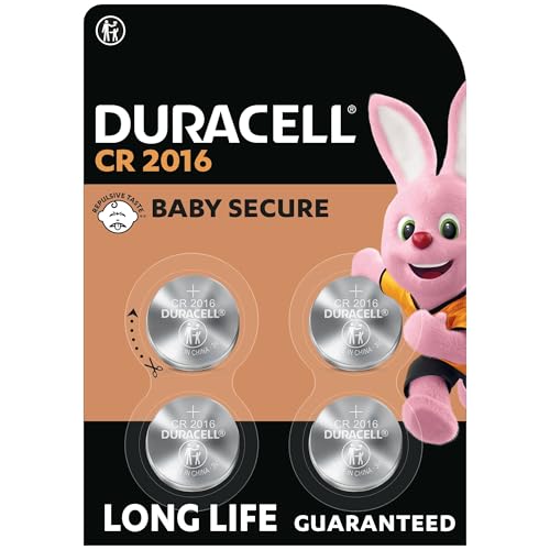 Duracell Spezialzellen 2016 Lithium-Knopfzelle 3 V, (CR2016 /DL2016) entwickelt für die Verwendung in Schlüsselanhängern, Waagen und medizinischen Geräten, 2er-Packung, 4er Pack von Duracell
