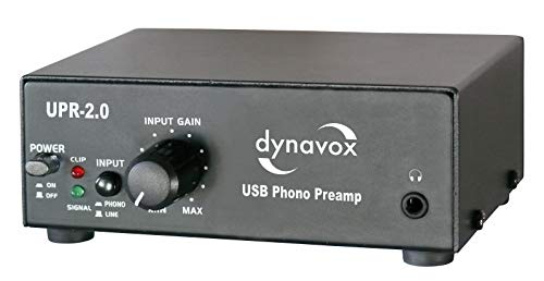 Dynavox Phono-Vorverstärker UPR-2.0, für Plattenspieler mit MM-Abtastsystemen, USB-Ausgang zum Digitalisieren von Vinyl-Platten, schwarz von Dynavox