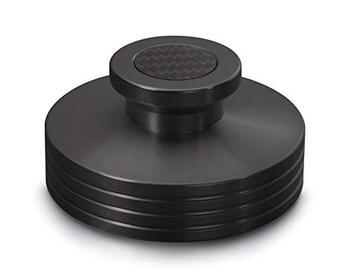 Dynavox Plattenspieler-Stabilizer PST330, Auflagegewicht für Plattenspieler aus Aluminium, Gewicht 330 g, mit Carbonauflagefläche und Inlay, Schwarz von Dynavox
