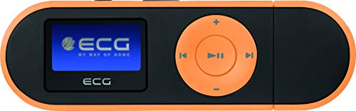 ECG PMP 20 4GB Black&Orange MP3-Player – MP3, WMA, WAV; Interner Speicher 4 GB; Diktiergerät; Kopfhörer-Eingang; USB 2.0; In-Ear-Kopfhörer Orange-schwarz von ECG