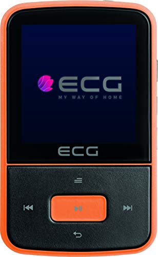 ECG PMP 30 8GB Black&Orange MP3/MP4-Player – Speicher 8 GB; 30 Vorwahlen für FM-Sender; MP3 von der Micro SD-Karte; Diktiergerät; Sportclip; Tastensperre; USB 2.0; In-Ear-Kopfhörer der Prämienreihe von ECG