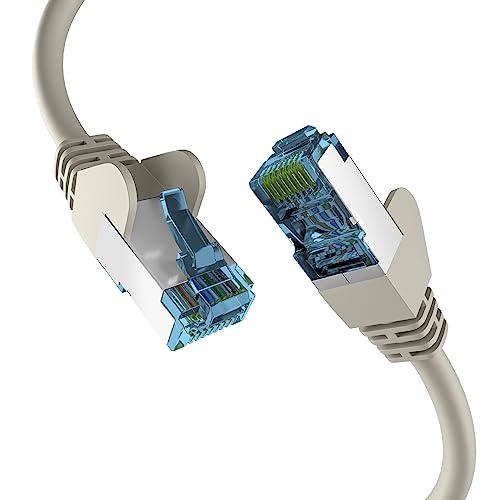 EFB-Elektronik - CAT. 7 Netzwerkkabel bis zu 10 Gbit - 15m LAN Kabel Ethernet Kabel Patchkabel mit Klinken-/Knickschutz - RJ45 Anschluss, S/FTP PIMF Schirmung - Grau von EFB-Elektronik