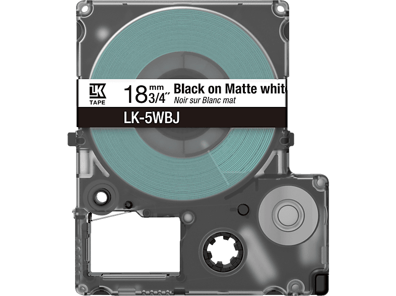 EPSON LabelWorks LK-5WBJ Etikettendrucker - Bandkassette Schwarz auf Mattweiß von EPSON