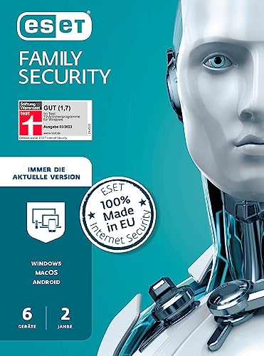 ESET Family Security 2023 | 6 Geräte | 2 Jahre | Windows (10 und 11), MacOS oder Android | Aktivierungscode per Email von ESET