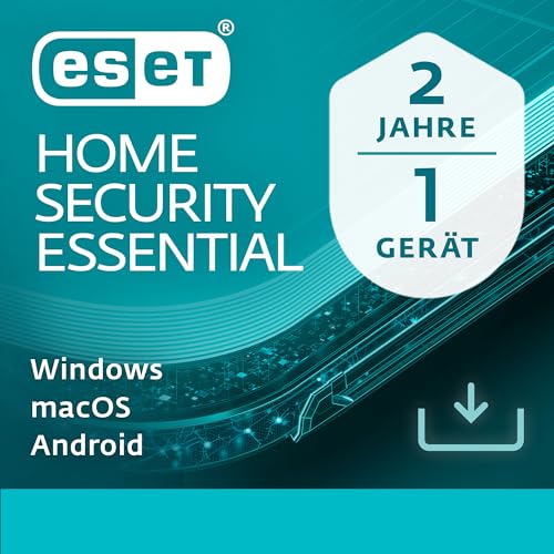 ESET HOME Security Essential 2024 | 1 Gerät | 2 Jahre | inklusive Sicheres Banking & Surfen, Sicheres Heimnetzwerk, Webcam-Schutz | Windows, macOS und Android | Aktivierungscode per E-Mail von ESET