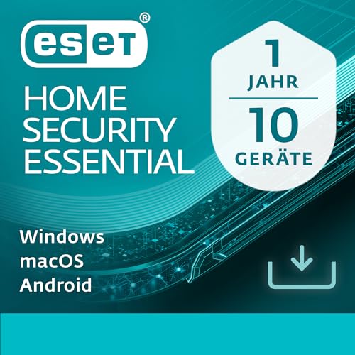 ESET HOME Security Essential 2024 | 10 Geräte | 1 Jahr | inklusive Sicheres Banking & Surfen, Sicheres Heimnetzwerk, Webcam-Schutz | Windows, macOS und Android | Aktivierungscode per E-Mail von ESET