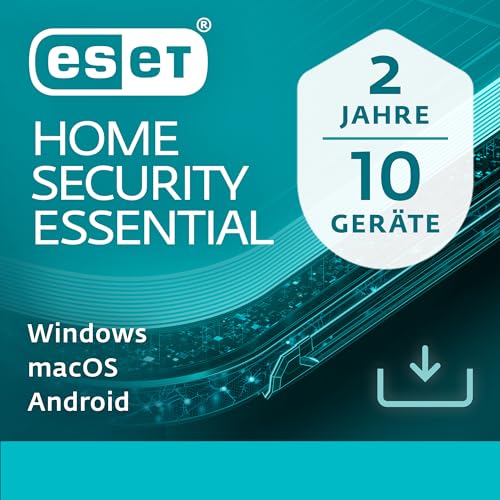 ESET HOME Security Essential 2024 | 10 Geräte | 2 Jahre | inklusive Sicheres Banking & Surfen, Sicheres Heimnetzwerk, Webcam-Schutz | Windows, macOS und Android | Aktivierungscode per E-Mail von ESET