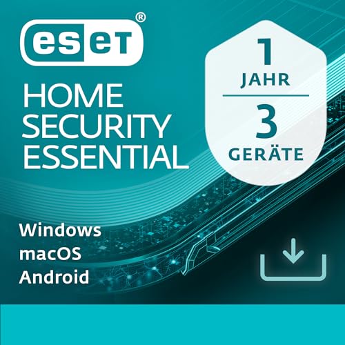 ESET HOME Security Essential 2024 | 3 Geräte | 1 Jahr | inklusive Sicheres Banking & Surfen, Sicheres Heimnetzwerk, Webcam-Schutz | Windows, macOS und Android | Aktivierungscode per E-Mail von ESET