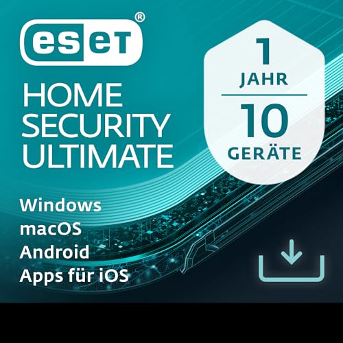 ESET HOME Security Ultimate 2024 | 10 Geräte | 1 Jahr | inklusive Firewall, VPN, Passwort-Manager und Datenverschlüsselung | Windows, macOS, Android und iOS Apps | Aktivierungscode per E-Mail von ESET