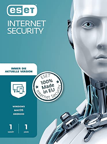ESET Internet Security 2022 | 1 Gerät | 1 Jahr | Windows (11, 10, 8 und 7), macOS oder Android | Download | 1 Gërat | Aktivierungscode per Email von ESET