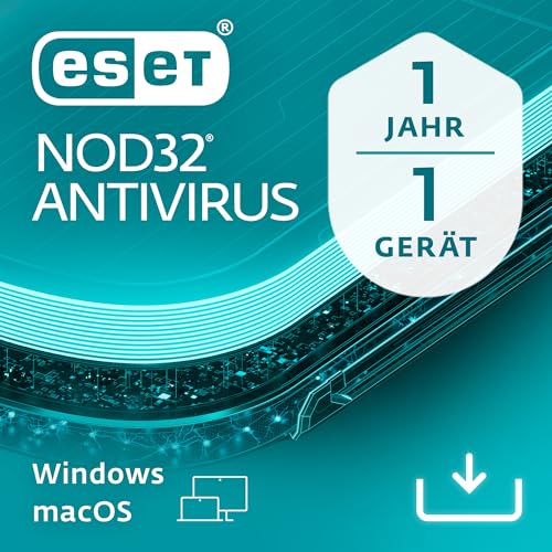 ESET NOD32 Antivirus 2023 | 1 Gerät | 1 Jahr | Windows (11, 10, 8 und 7) und MacOS| Download von ESET