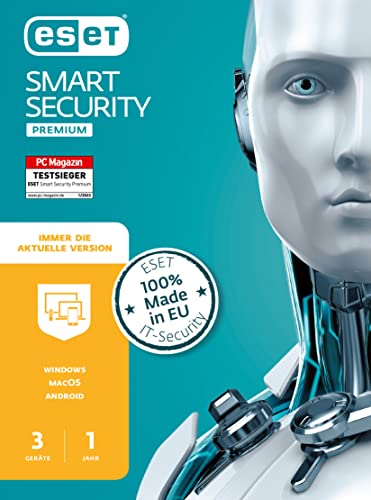 ESET Smart Security Premium 2023 | 3 Geräte | 1 Jahr | Windows (11, 10, 8 und 7), MacOS und Android | Download von ESET