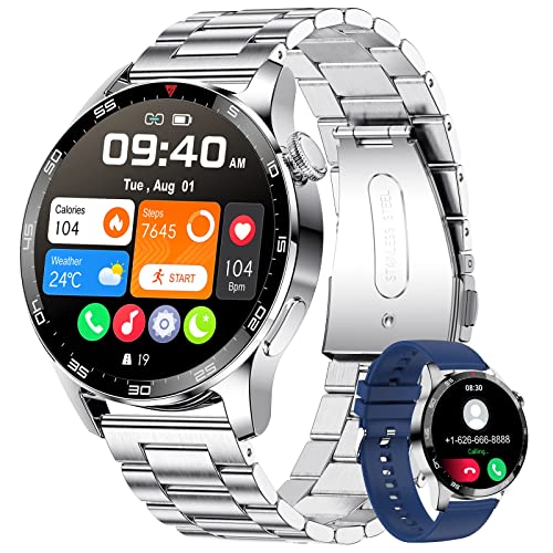 Smartwatch Herren Damen mit Bluetooth Anrufe, 1.39" Zoll Touchscreen Fitnessuhr, IP67 Wasserdicht Sportuhr Schrittzähler mit Herzfrequenz, SpO2, Schlafmonitor, für iOS und Android Schwarz von ESFOE
