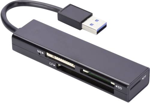Ednet Externer Speicherkartenleser USB 3.2 Gen 1 (USB 3.0) Schwarz von Ednet