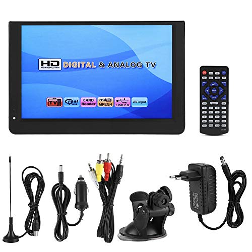 Elprico Digital TV,12 Zoll Tragbarer Fernseher 1080P 16: 9LED Handheld Digital Analog TV für Küche,Schlafzimmer,Wohnwagen von Elprico