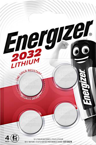 Energizer Knopfzelle CR 2032 3V 4 St. 240 mAh Lithium CR2032 von Energizer