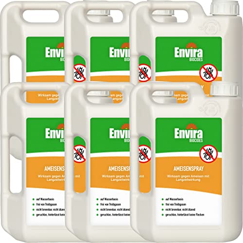 Envira Ameisen-Spray 6x 2 Liter - Ameisen bekämpfen im Haus & im Garten - Ameisengift innen - mit Langzeitwirkung & geruchsneutral von Envira