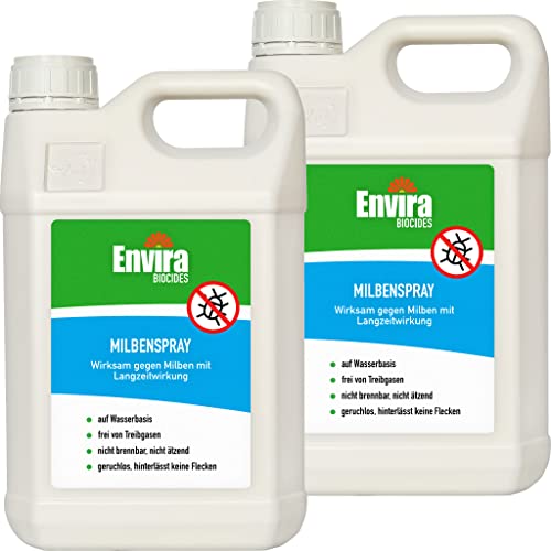 Envira Milben-Spray - Milbenspray für Matratzen mit Langzeitwirkung - Geruchlos & Auf Wasserbasis - 2x5Ltr von Envira