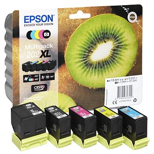 EPSON 202XL/T02G74  schwarz, Foto schwarz, cyan, magenta, gelb Druckerpatronen, 5er-Set von Epson