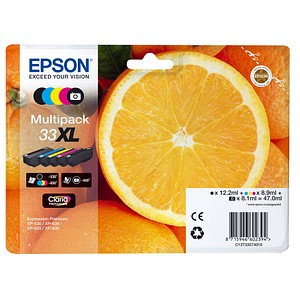 EPSON 33XL / T3357XL  schwarz, cyan, magenta, gelb, Foto schwarz Druckerpatronen, 5er-Set von Epson