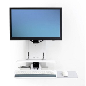 ergotron Monitor-Maus-Tastatur-Halterung StyleView Vertical Lift Behandlungszimmer 61-080-062 weiß für 1 Monitor, 1 Tastatur, 1 Maus, Wandhalterung von Ergotron
