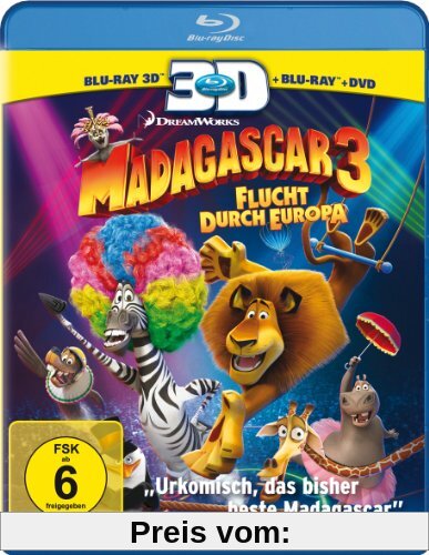 Madagascar 3: Flucht durch Europa (+ Blu-ray + DVD) [Blu-ray 3D] von Eric Darnell