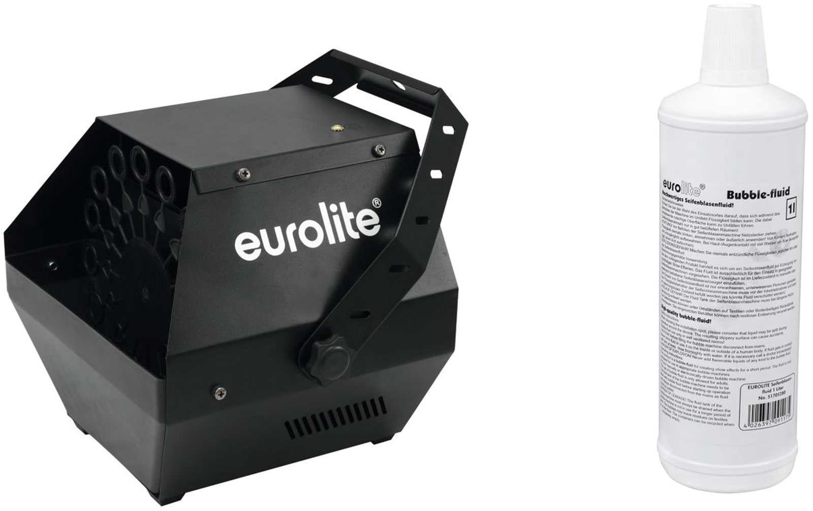 Eurolite Set B-90 Seifenblasenmaschine schwarz + Seifenblasenfluid von Eurolite