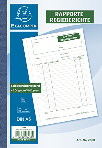 Exacompta 268B Manifolds Rapport Regieberichte DIN A5, 2 x 40 Blatt von Exacompta