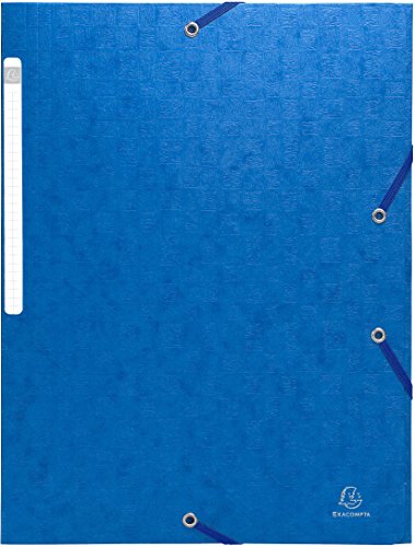 Exacompta 5592E Eckspannmappen (Manila-Karton, 600g, ideal für DIN A4) 1er Pack (1 x 10 Stück) blau von Exacompta