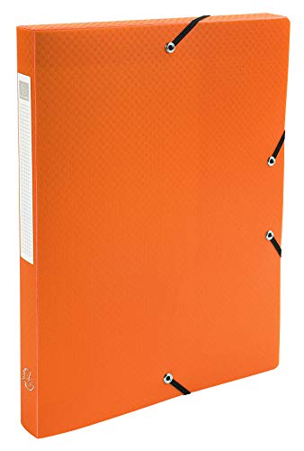 Exacompta 59608E Archivbox (Rücken 25mm, PP, blickdicht, Gummizug, DIN A4) 1 Stück orange von Exacompta