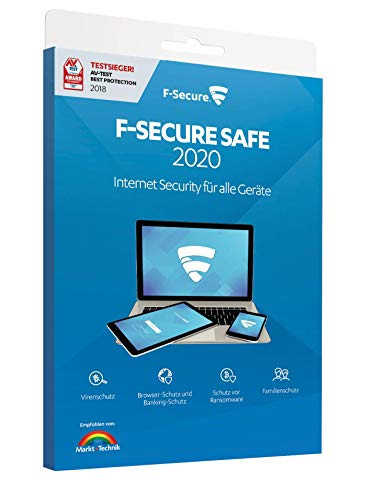 F-Secure SAFE Internet Security - 1 Jahr / 1 Gerät für Multi-Plattform (PC, Mac, Android und iOS) [Aktivierungscode in Boxverpackung] von F-Secure