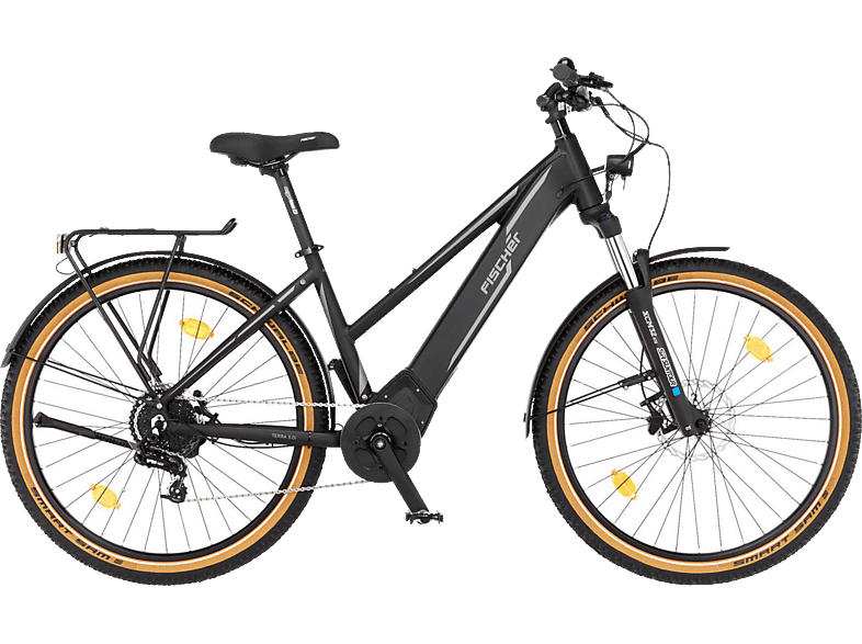 FISCHER TERRA 5.0i All Terrain Bike (ATB) (Laufradgröße: 27,5 Zoll, Rahmenhöhe: 44 cm, Damen-Rad, 504 Wh, Schwarz matt) von FISCHER