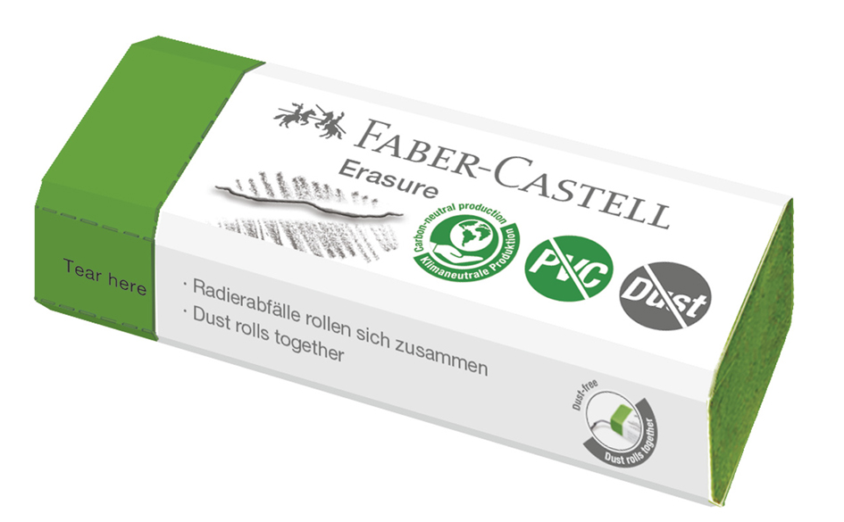 FABER-CASTELL Kunststoff-Radierer Erasure DUST-FREE, grün von Faber-Castell