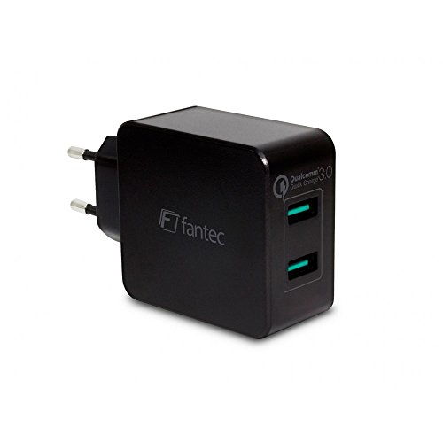 FANTEC QC3-A22 Quick Charge 3.0 Ladegerät und 2X USB Anschlüssen mit 36W schwarz von Fantec