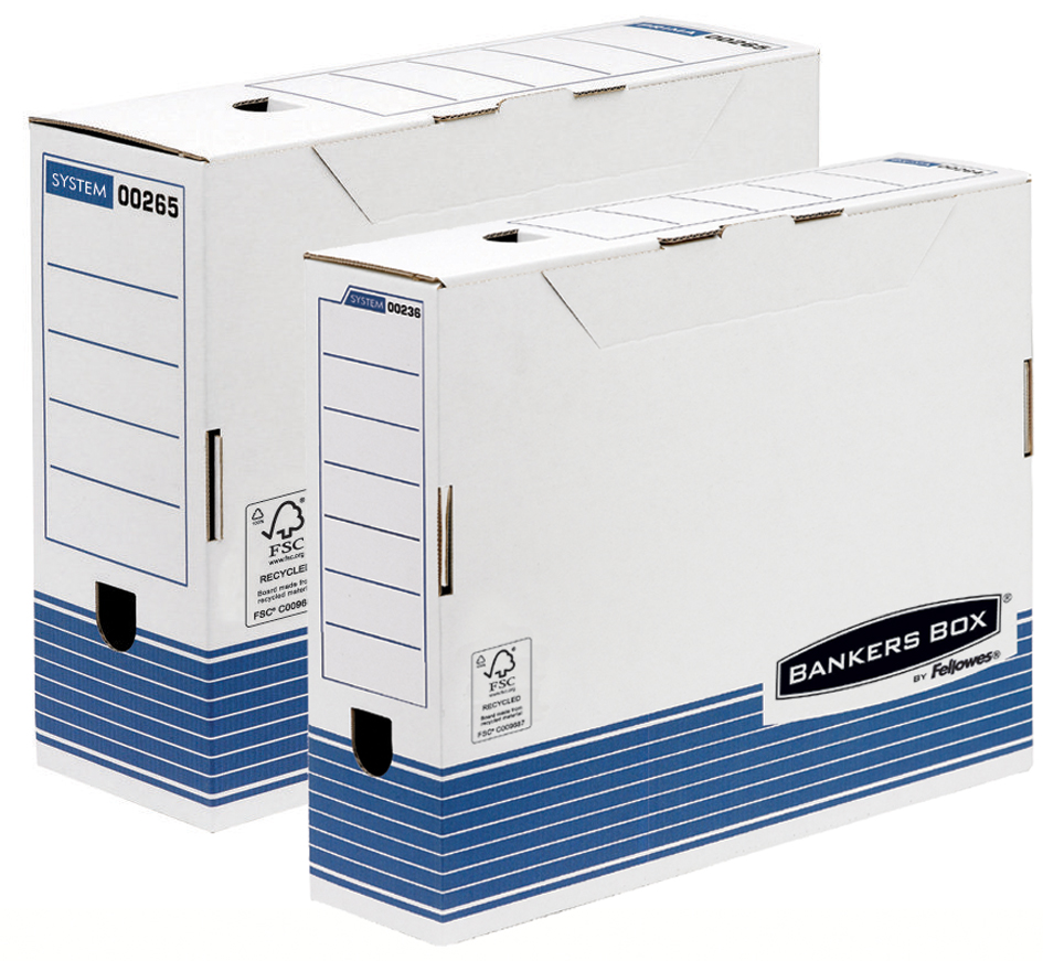 Fellowes BANKERS BOX SYSTEM Archiv-Schachtel, blau,(B)150 mm von Fellowes
