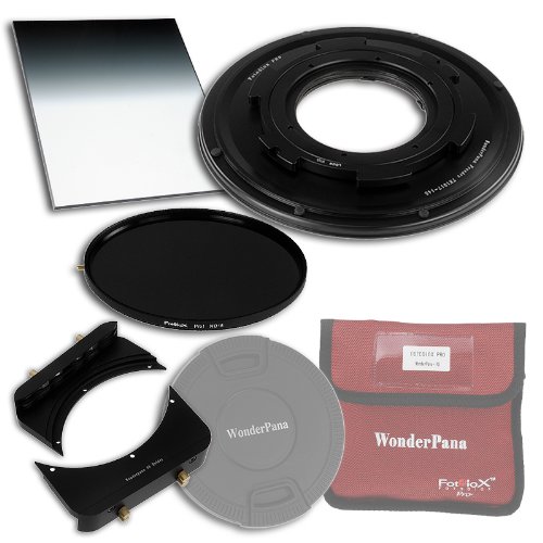 WonderPana 66 FreeArc Essentials ND 0.9SE Kit - Rotating 145mm Filter System Holder, Lens Cap, Fotodiox Pro 6.6"x8.5" 0.9 (2-stop) Soft Edge Grad ND and 145mm ND16 (4-Stop) Filters for the Tokina 10-17mm f/3.5-4.5 AT-X 107 DX AF Fisheye Lens (APS-C 35mm) von Fotodiox