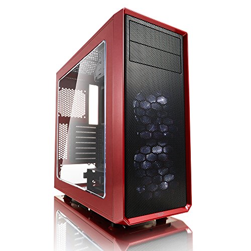 Fractal Design Focus G Red Window, PC Gehäuse (Midi Tower mit seitlichem Fenster) Case Modding für (High End) Gaming PC, rot von Fractal Design