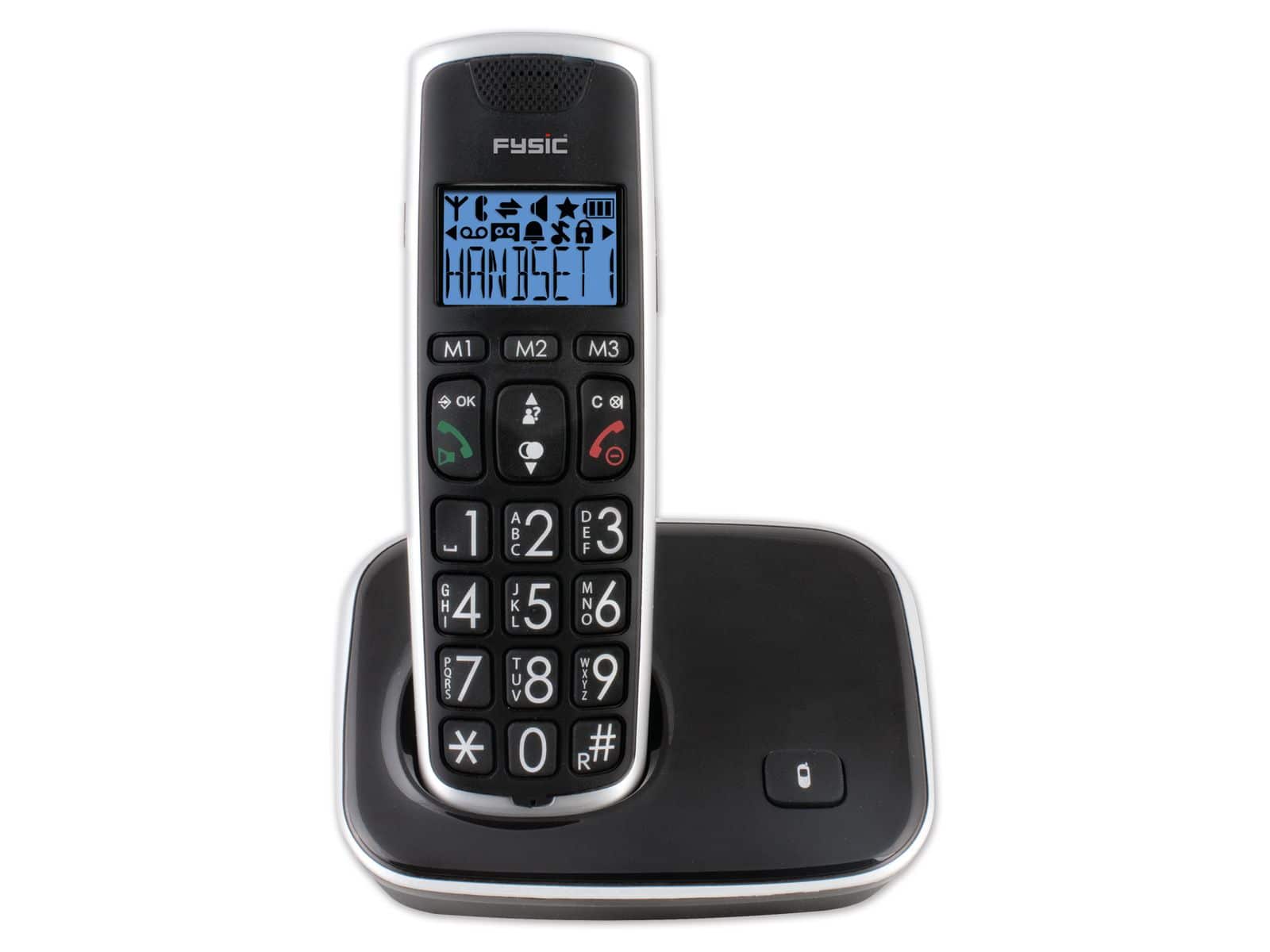 FYSIC DECT-Telefon FX-6000, mit großen Tasten, schwarz von Fysic