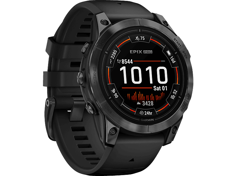GARMIN EPIX PRO GEN 2 (47MM) Smartwatch Silikon, 125-208 mm, Schwarz/Schiefergrau von GARMIN