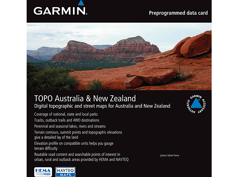 GARMIN TOPO Australien und Neuseeland auf MicroSD/SD Karte, Kartenmaterial, passend für Navigationsgerät, Schwarz von GARMIN