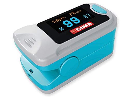 GIMA OXY-3 PULSOXIMETER, Tragbares Fingerpulsoximeter, erfasst den Sauerstoffgehalt im Blut und die Herzfrequenz, umfasst 2 Batterien, schwenkbarer SpO2-Bildschirm, Sprachen: IT,DE,SE,HU,RO von GIMA